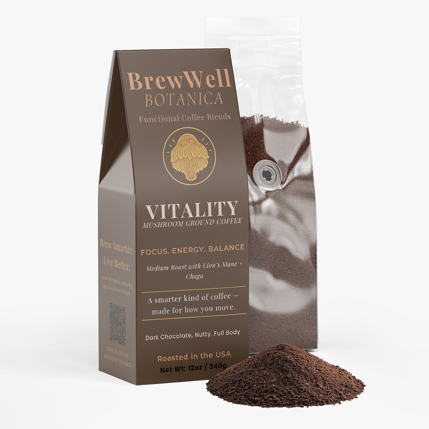 Vitality Mushroom Coffee (Medium Roast) Ground