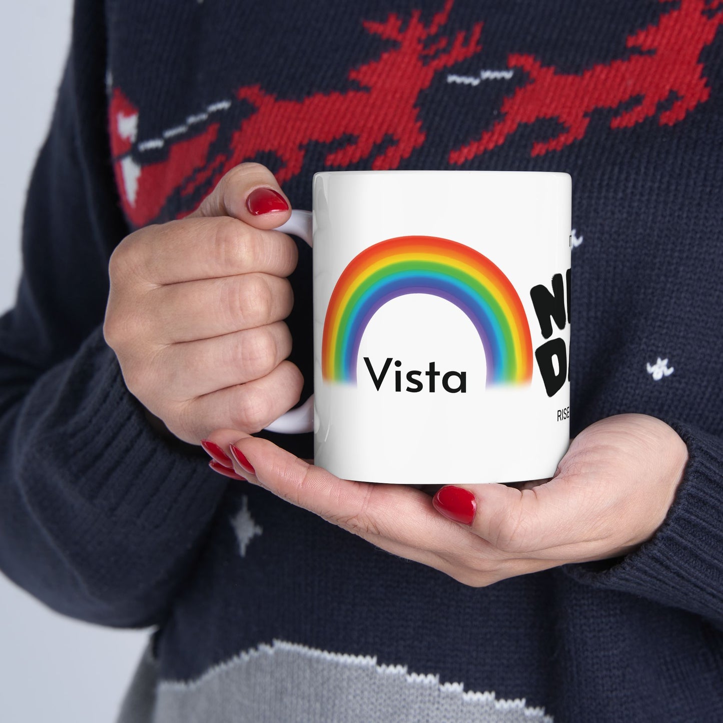 Cheerful Rainbow Mug - "It's a New Day" Coffee Cup for Positive Vibes