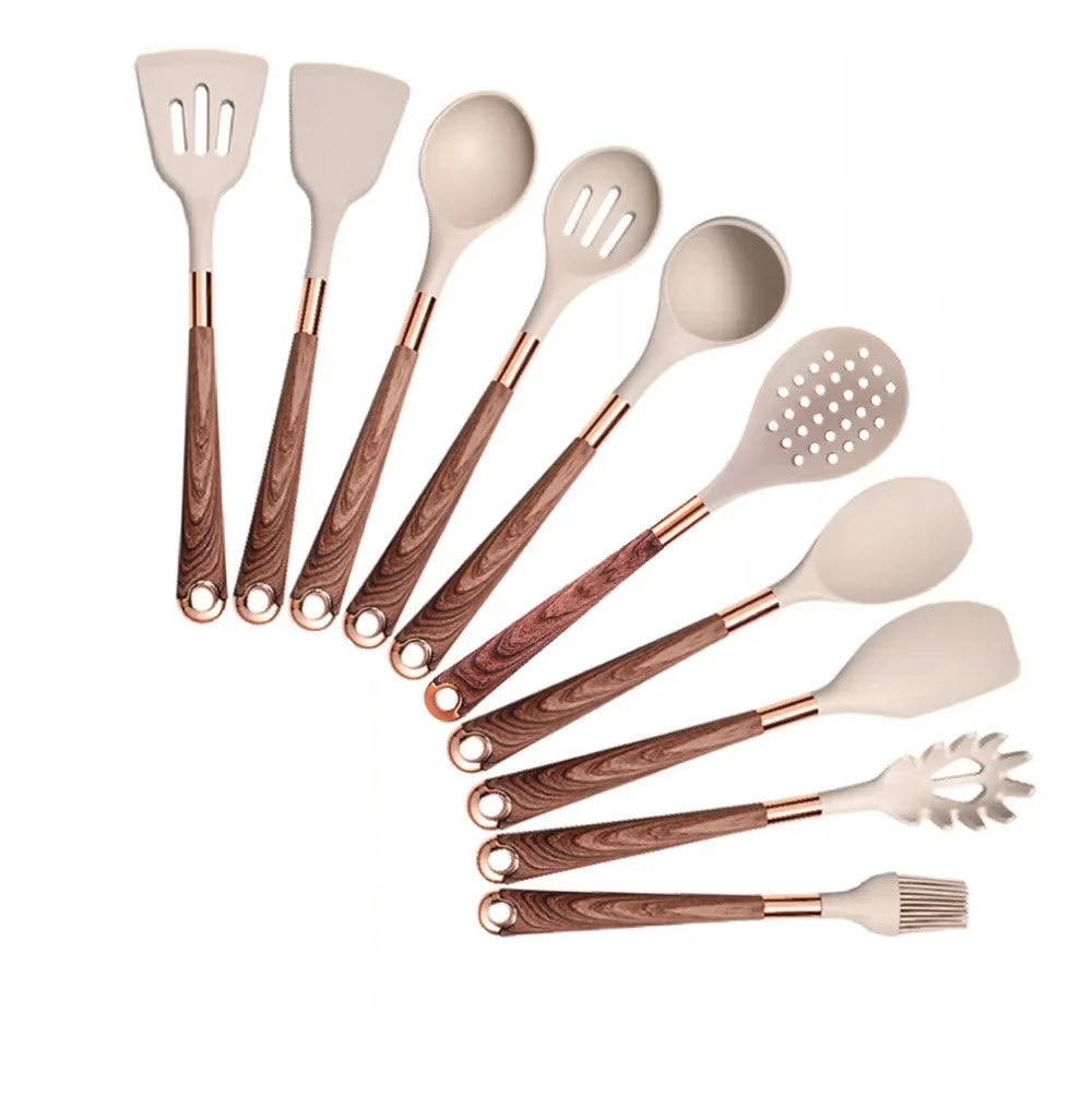 Silicone Kitchen Utensils Set - Non-stick Heat Resistant