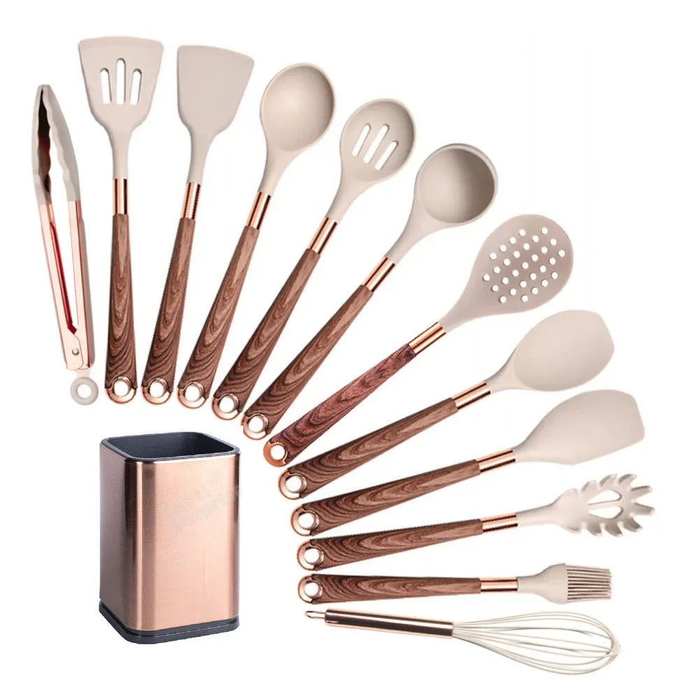 Silicone Kitchen Utensils Set - Non-stick Heat Resistant