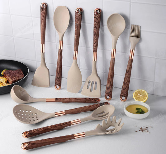 Silicone Kitchen Utensils Set - Non-stick Heat Resistant